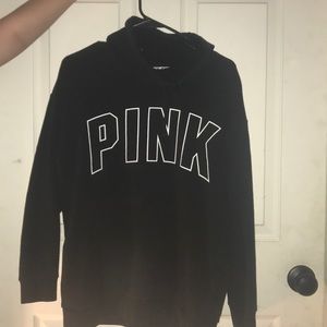 Pink turtleneck hoodie, with side pockets